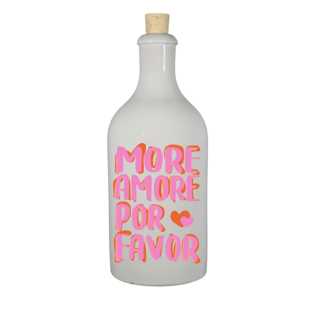 Keramikflasche für Olivenöl "More Amore Por Favor"