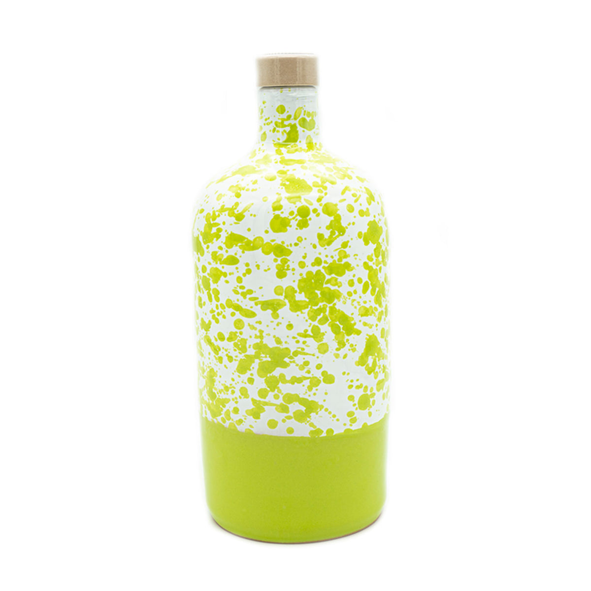 Olivenöl in handbemalter Keramikflasche