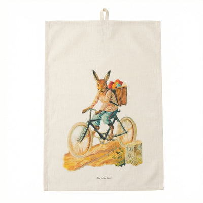 Geschirrtuch  "Hase auf Fahrrad"