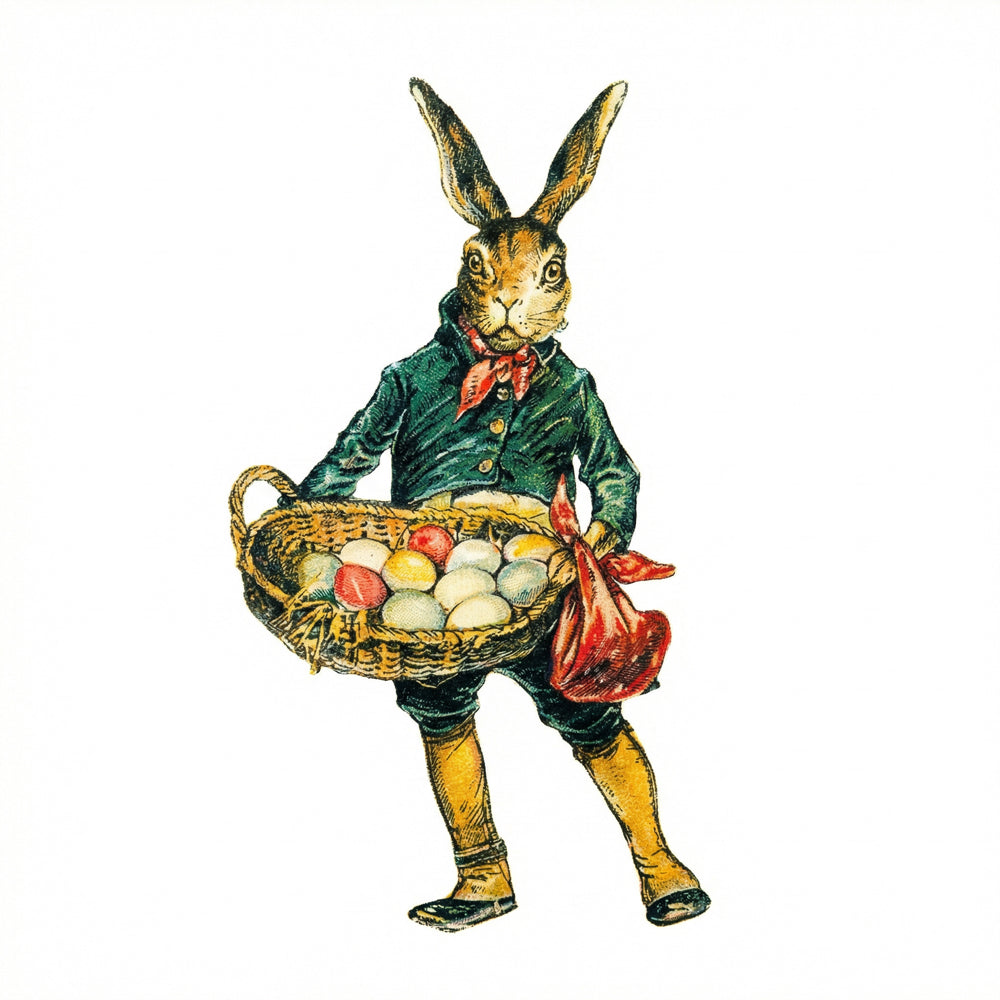 Geschirrtuch  "Osterhase mit Korb"