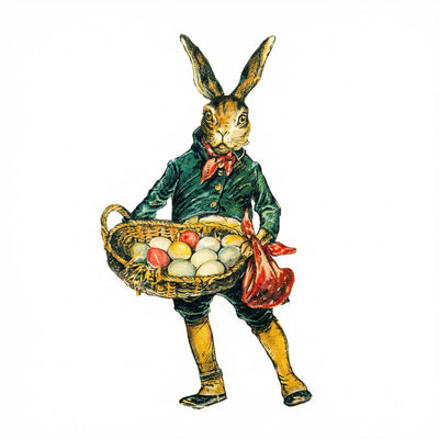 Geschirrtuch  "Osterhase mit Korb"