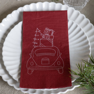 Papierservietten rot, "Xmas Express"