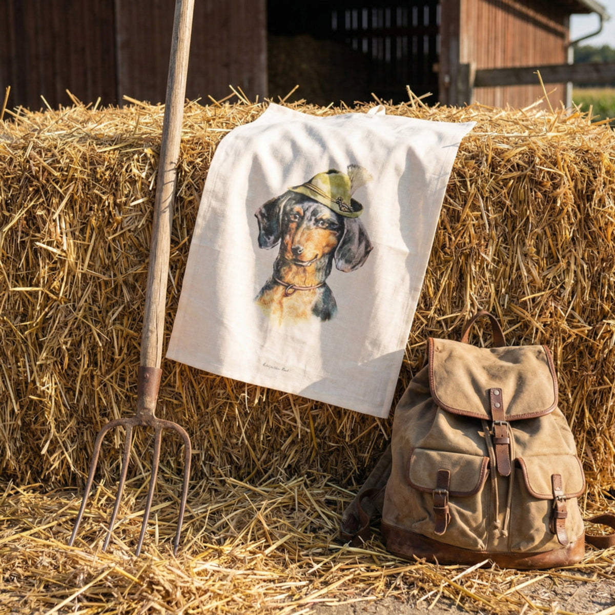 Geschirrtuch "Dackel mit Jägerhut"