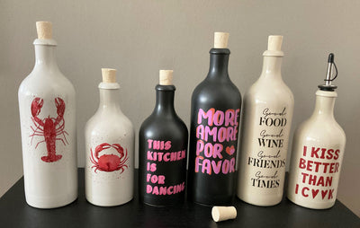 Keramikflaschen für Olivenöl, "Sardinen"