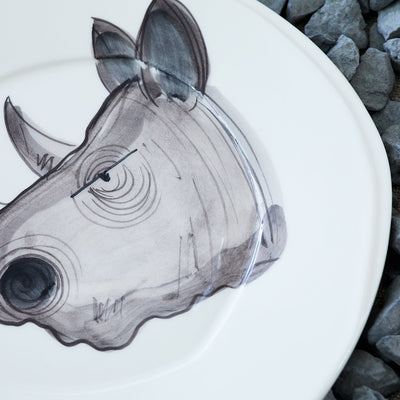 Essteller "Nashorn", Handarbeit aus Italien