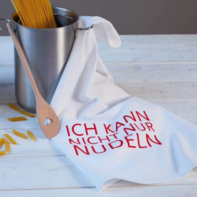 Geschirrtuch "Ich kann nicht nur Nudeln, weiß/rot" von 17;30