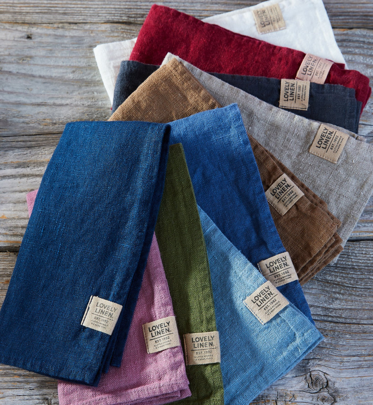 Serviette, Leinen stonewashed, Casual von Lovely Linen, chocolate