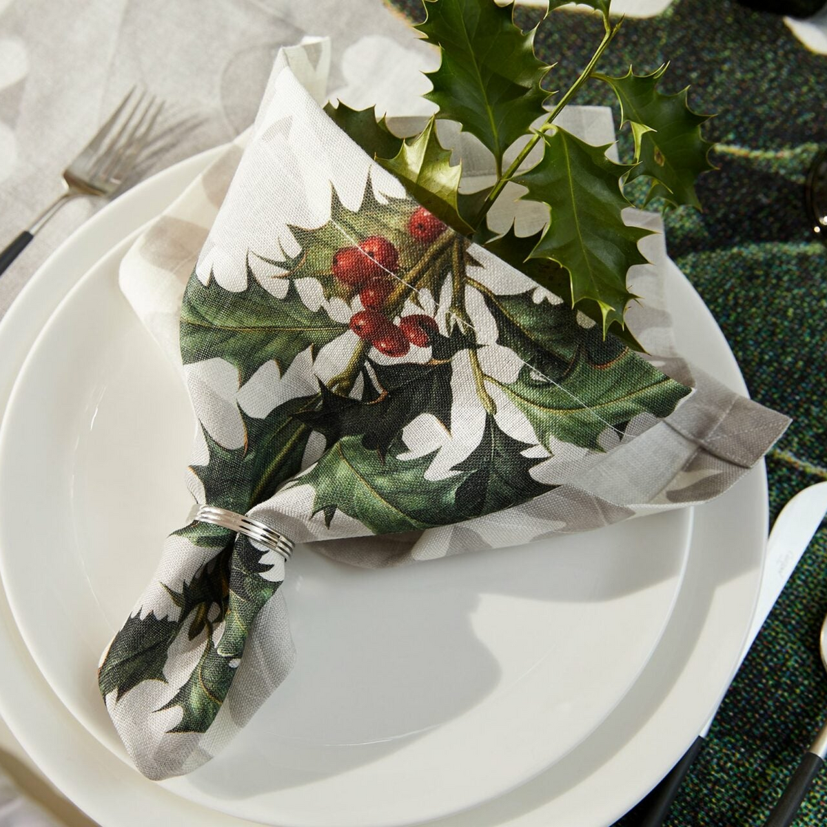 6 Tischsets und 6 Servietten "Ilex"