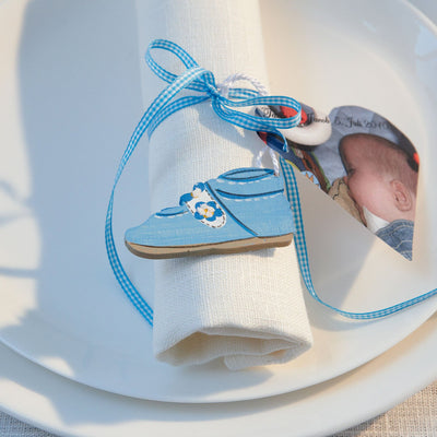 Kleiner Babyschuh, bleu, Holz
