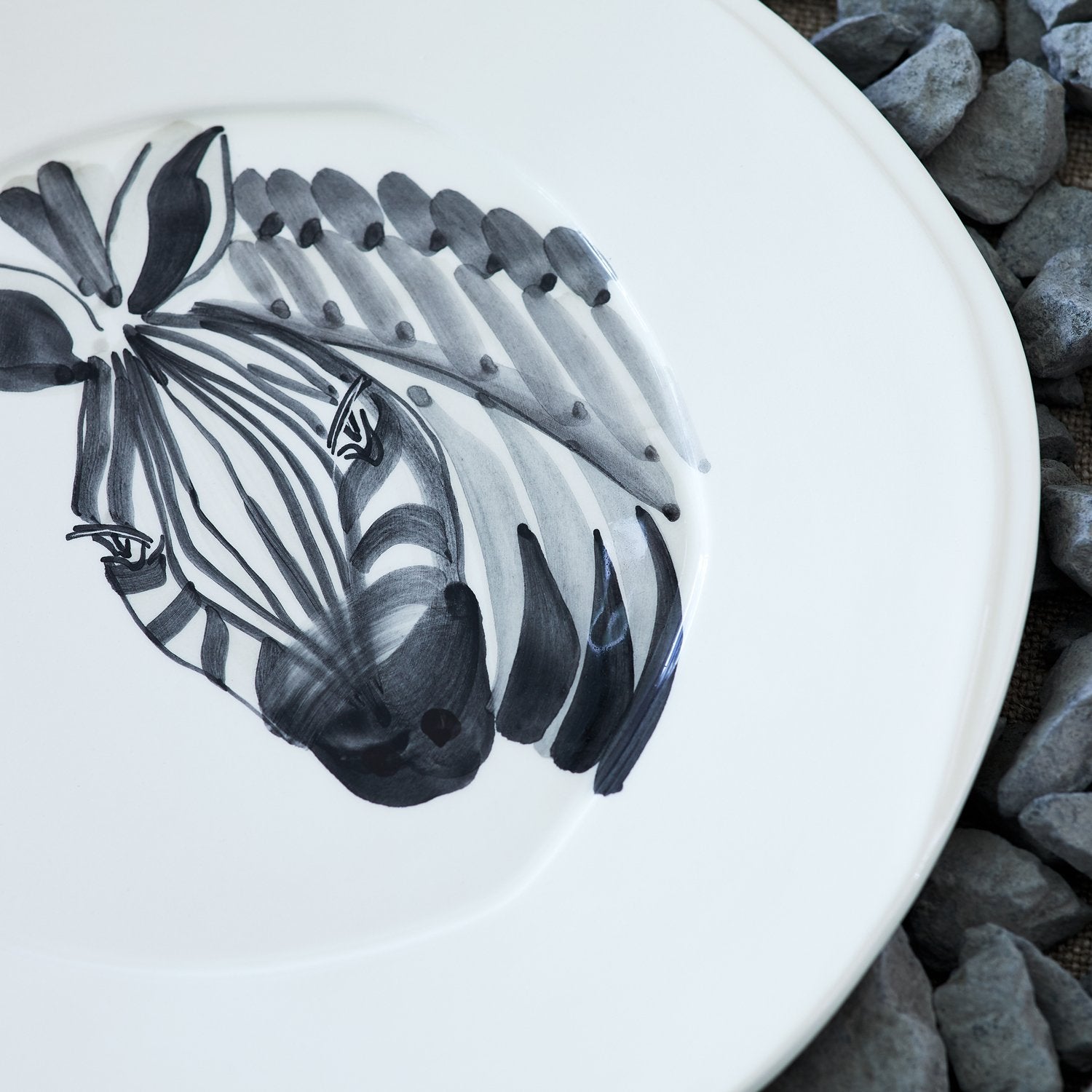 Essteller "Zebra", Handarbeit aus Italien