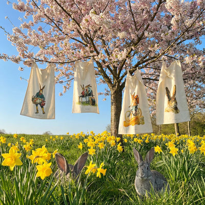 Geschirrtuch  "Osterhase mit Korb"