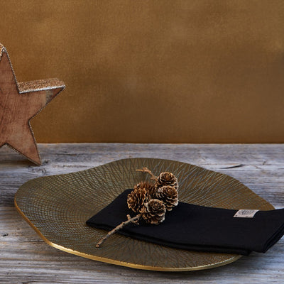 Tablett / Platzteller mit Struktur, "Gold", Lifestyle