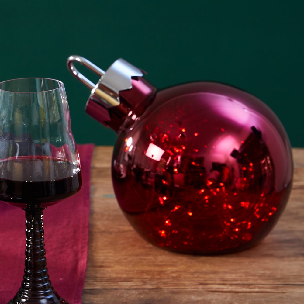 Weihnachtskugel von innen beleuchtet, D 20 cm, rot